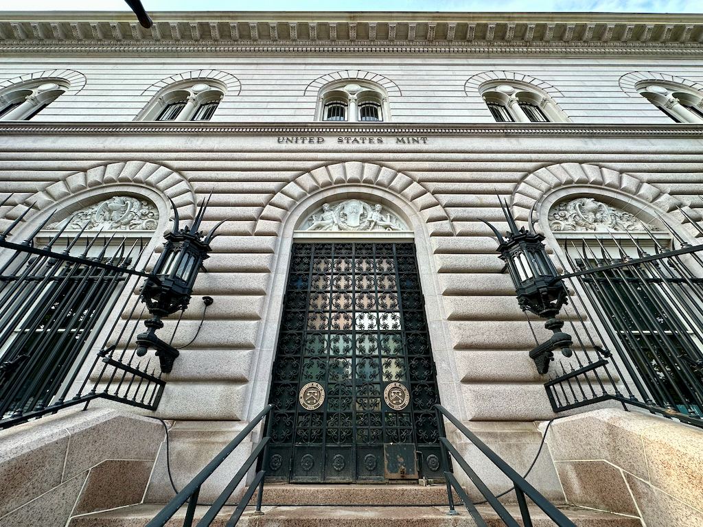 Front entrance of the U.S. Mint in Denver